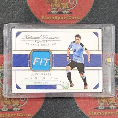 2018 Panini​ National​ Treasures​ Luis Suarez​ Material​ Gold 7/10 (Match Worn) - Image 1 of 4