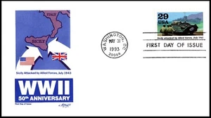 2765c 1993 Zweiter Weltkrieg - Sizilien angegriffen, Kunstmeister Siegel, UA, OF. - Bild 1 von 4