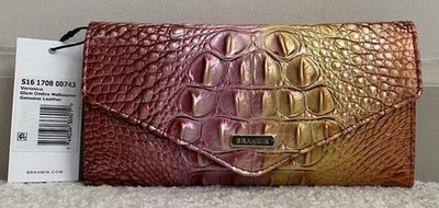 Brahmin Melbourne VERONICA Trifold Envelope Wallet GLAM OMBRE Orange Pink NWT - Image 1 of 4