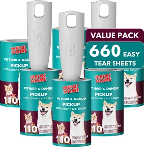 Lint Rollers for Pet Hair Extra Sticky, 660 Sheets Value Set Lint Roller with 3  - Picture 1 of 12