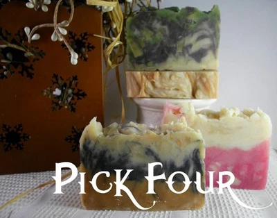 Handmade Goat Milk Soap, Set of 4 Bars | Custom Scents | Natural Gift Set - Image 1 of 4