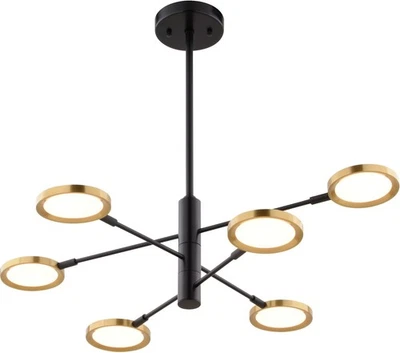 Colgante de suspensión LED Vaxcel Lighting P0424 6 luces 35"W - negro mate y Foto 1 de 4