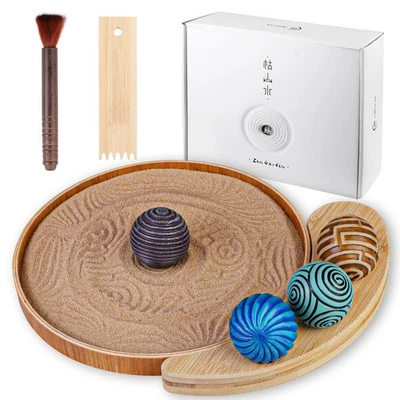 Mini Zen Garden for Desk - 9.5''x9.5'' Automatic Desk Sand Tray Therapy Kit w... - Image 1 of 4