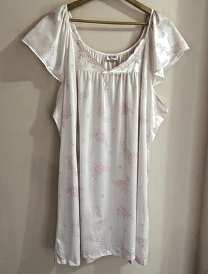 Camisón de satén Kelly Reed de colección talla 3X rosa floral bordado festoneado Foto 1 de 4