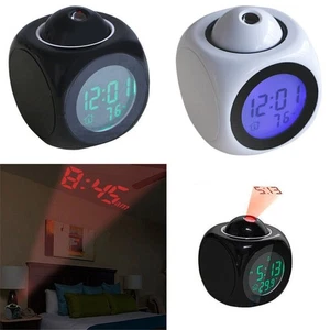 LCD digital alarm clock with projection clock radio alarm clock temperature - Picture 1 of 7