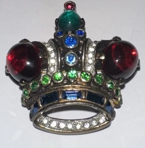 Trifari Crown Brooch Pin Alfred Philippe Design Vintage Pin Small - Picture 1 of 9
