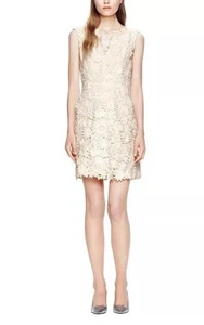 Tory Burch Merida 3D Lace Floral Dress Ivory Celeb Bridal Shower S 6 $795 White - Picture 1 of 24