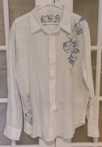 Parts by Machine Clothing Co Long Sleeve Tribal Button Down Shirt - Men's Large - Picture 1 of 8
