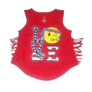 4th of July Fringed Tank Top Girls Size 4-5 - Picture 1 of 5