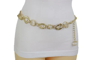 Women Silver Metal Chain Links Wave 2 Strands Fashion Belt Fit Plus Size XL XXL - Picture 1 of 19