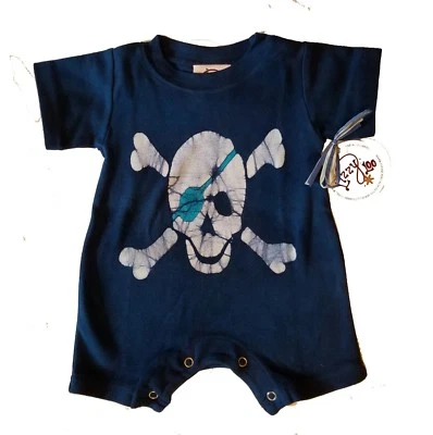 LizzyLoo Boy's Blue Pirate Romper - Image 1 of 2