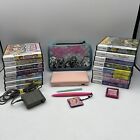 Nintendo Ds Lite Console Coral Pink Lot Handheld 15 Games Monster High Case