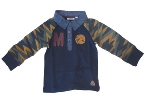 Mexx Boys Long Sleeve Polo Shirt Dark Sapphire | Kids Long Sleeve Shirt Size 80 - Picture 1 of 2