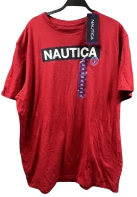 Camisa para Hombres NAUTICA XXL (2XL) Roja Cuello Redondo Pullover Algodón Top Deletrear Nueva con Etiquetas Foto 1 de 4