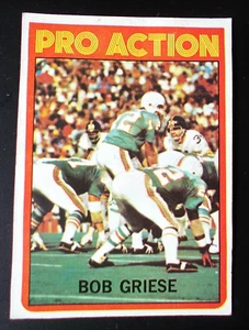 1972 Topps Bob Griese Miami Dolphins #132 Football Karte Sehr guter Zustand - Bild 1 von 2