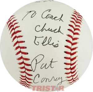 PAT CONROY SIGNED BASEBALL INSCRIBED TO COACH CHUCK ELLIS PSA - GREAT SANTINI - Picture 1 of 2