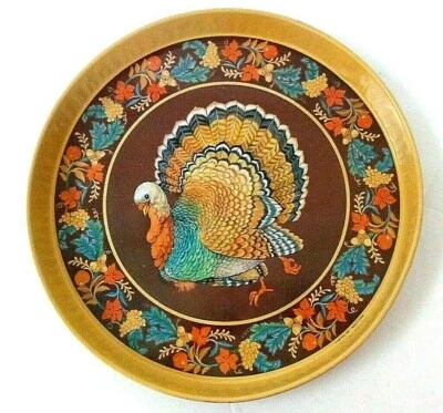 1992 Vintage Holiday Turkey Serving Tay Multi Color Gibson Gallery 12" - Image 1 of 4