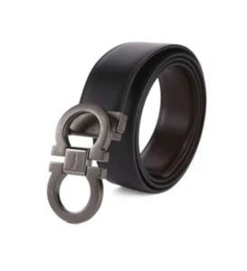 Cinturón reversible Salvatore Ferragamo Gancini negro marrón - Imagen 1 de 3