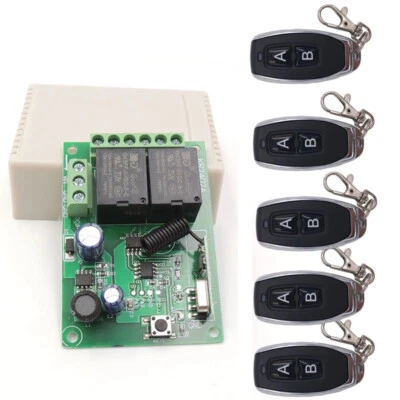 Funkschalter 2Kanal Relais Fernbedienungsschalter mit Empfänger 433MHz Universal - Bild 1 von 4