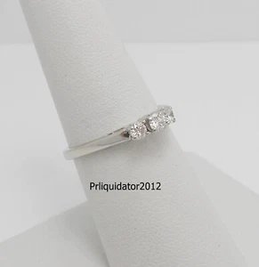 1/4CT Natural Round Diamond Anniversary Engagement Wedding Ring 14K White Gold - Picture 1 of 11