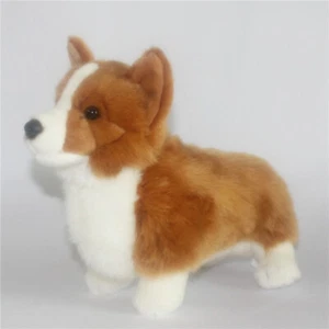 lovely plush Welsh-Corgi dog toy high quality real life brown dog about 33x23cm - Picture 1 of 5
