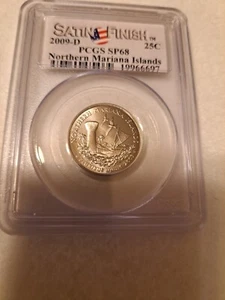 2009 D PCGS SP68 Northern Mariana Satin Finish US 25c Quarter 2009-D SP-68 - Picture 1 of 3