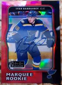 2017-18 O PEE CHEE PLATINUM IVAN BARBASHEV RED RAINBOW MARQUEE ROOKIE AUTO-#R-79 - Picture 1 of 2