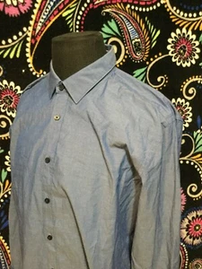 Hugo Boss Stretch Slim Fit Shirt Long Sleeve Men's Size 2XL NWOT Open Blue - Picture 1 of 5