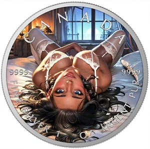 Canada 2025 Sheets Temptation Naughty Lingerie 1oz colorized silver coin (12) - Imagen 1 de 5