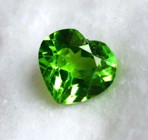10.00 Ct Natural Green Peridot Beautiful Heart Shape Certified Loose Gemstone. - Picture 1 of 9