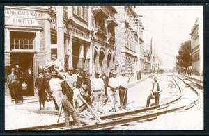 Postcard Fremantle Series 2 - Construction of tramlines, Cliff St, ca 1904 - Picture 1 of 2