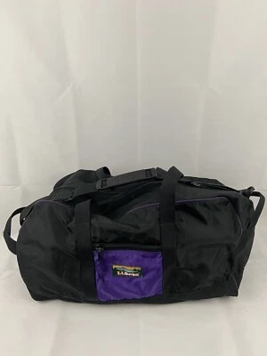 Bolso de Lona de Viaje LL Bean Negro Púrpura Correas Salida del Sol Gimnasio De Colección Foto 1 de 4