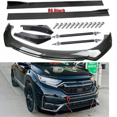 Carbon Fiber Front Bumper Lip Side Skirt/ Strut Rods For Honda CR-V Foto 1 de 4