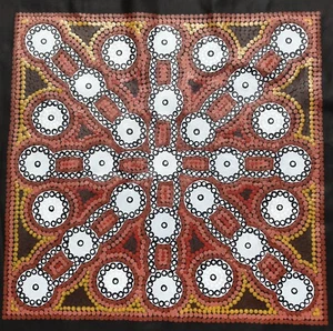 Dot Painting Australia Aboriginal Art Outback Emu Kangaroo Boomerang Dingo - Afbeelding 1 van 7