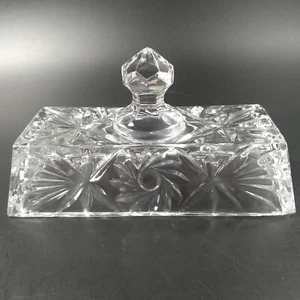 Crystal Clear Industries Crystal Butter Dish Cover Lid ONLY Pinwheel Design - Picture 1 of 7