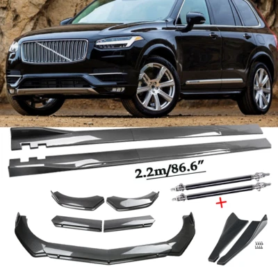 For Volvo XC60 XC40 XC90 Carbon Fiber Front Bumper Lip Chin Spoiler Body Kits - Image 1 of 4