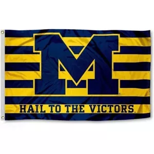 MICHIGAN WOLVERINES 3'X5' FLAG BANNER **100% FULL COLOR ON BOTH SIDES OF FLAG** - Picture 1 of 4