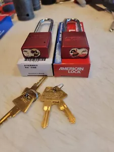 American Lock A1107kared Lockout lock,Ka,Red, 3"shackle H, 5-3/16 Overall. 2pk - Picture 1 of 3