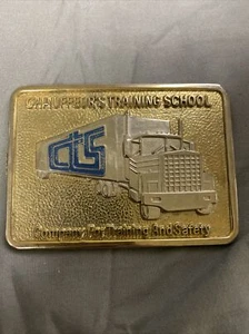 Fibbia cintura scuola allenamento sicurezza autista semi camion autista vintage - Foto 1 di 2