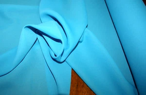2.5m Lots - BLUE CRYSTAL Light Weight Crepe Georgette Fabric - Bild 1 von 4