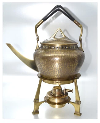 WMF Wasserkessel Teekessel mit Rechaud Jugendstil /art deco 1909  Ebenholz - Bild 1 von 4