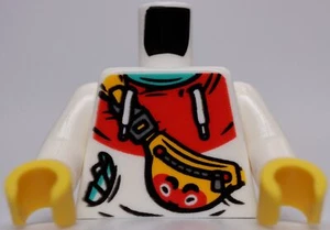 Lego White Torso Hoodie Red Hood White Drawstrings Yellow Pouch Strap Zipper - Picture 1 of 2