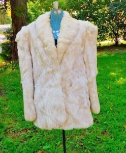 VINTAGE SMALL LINED RABBIT FUR JACKET BLAZER  HONG KONG - Picture 1 of 11