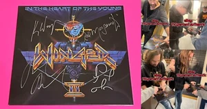 WINGER SIGNED IN THE HEART OF THE YOUNG COLORED VINYL LP *EXACT PROOF* - Picture 1 of 13