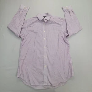 Banana Republic Shirt Mens Medium Purple Button Up Striped Long Sleeve Cotton - Picture 1 of 7