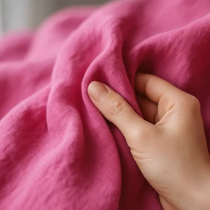 Super Pink Linen Fabric by the Yard – Material for Sewing, Apparel & Home Décor - Picture 1 of 10