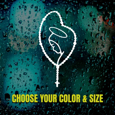 Pegatina Rosario Virgen María Calcomanía Vinilo Católica Ventana Coche Fe Decoración Religiosa Foto 1 de 4