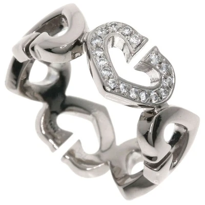 Кольцо женское белое золото CARTIER C Heart бриллиант No47 K18 [б/у] - Изображение 1 из 4