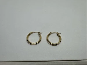 Read! Jcm 14K Fine Yellow Gold 15mm Round Circle Ring Hoop Snap Earrings, 0.65g - Picture 1 of 14