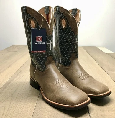 Twisted X Mens Boots Size 14 Brown Cowboy Western Square Toe Ruff Stock Leather - Image 1 of 4